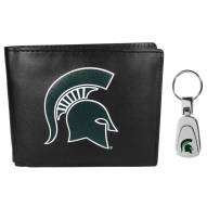 Michigan State Spartans Bi-fold Wallet & Steel Key Chain