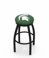 Michigan State Spartans Black Swivel Bar Stool with Accent Ring