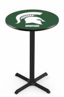 Michigan State Spartans Black Wrinkle Bar Table with Cross Base