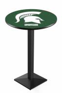 Michigan State Spartans Black Wrinkle Pub Table with Square Base