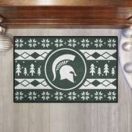 Michigan State Spartans Christmas Sweater Starter Rug