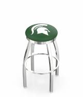 Michigan State Spartans Chrome Swivel Bar Stool with Accent Ring