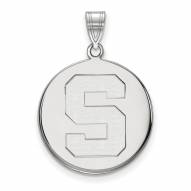 Michigan State Spartans Sterling Silver Large Disc Pendant