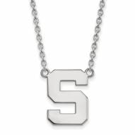Michigan State Spartans Sterling Silver Large Pendant Necklace