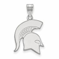 Michigan State Spartans Sterling Silver Large Pendant
