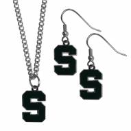 Michigan State Spartans Dangle Earrings & Chain Necklace Set