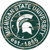 Michigan State Spartans Distressed Round Sign