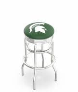 Michigan State Spartans Double Ring Swivel Barstool with Ribbed Accent Ring