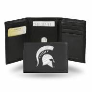 Michigan State Spartans Embroidered Leather Tri-Fold Wallet