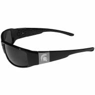 Michigan State Spartans Etched Chrome Wrap Sunglasses