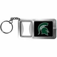 Michigan State Spartans Flashlight Key Chain with Bottle Opener