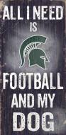 Michigan State Spartans Football & Dog Wood Sign
