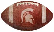 Michigan State Spartans Football Shaped Sign