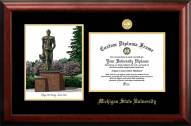 Michigan State Spartans Gold Embossed Diploma Frame with Campus Images Lithograph