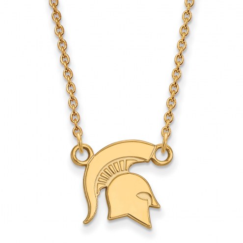 Michigan State Spartans Sterling Silver Gold Plated Small Pendant Necklace