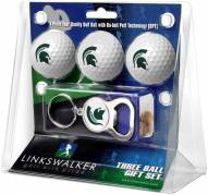 Michigan State Spartans Golf Ball Gift Pack with Key Chain