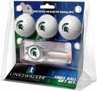 Michigan State Spartans Golf Ball Gift Pack with Kool Tool