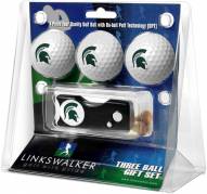 Michigan State Spartans Golf Ball Gift Pack with Spring Action Divot Tool