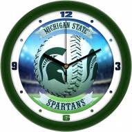 Michigan State Spartans Home Run Wall Clock