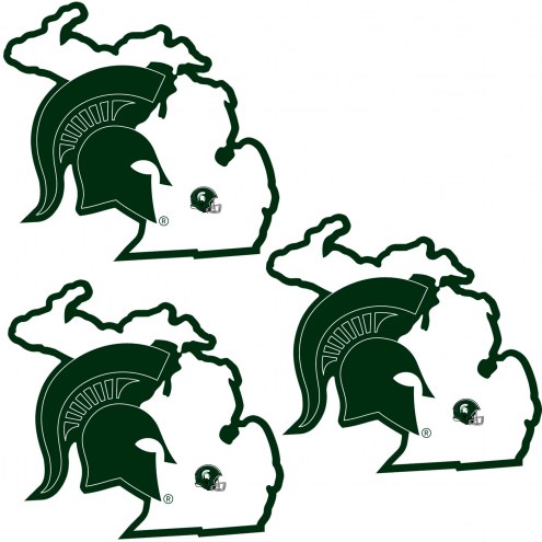 Michigan State Spartans Home State Decal - 3 Pack