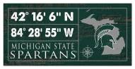 Michigan State Spartans Horizontal Coordinate 6" x 12" Sign
