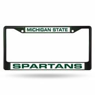 Michigan State Spartans Laser Colored Chrome License Plate Frame