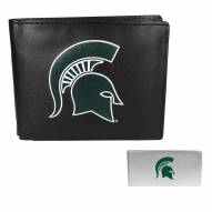Michigan State Spartans Leather Bi-fold Wallet & Money Clip