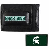 Michigan State Spartans Leather Cash & Cardholder & Color Money Clip