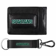 Michigan State Spartans Leather Cash & Cardholder & Strap Key Chain