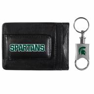 Michigan State Spartans Leather Cash & Cardholder & Valet Key Chain