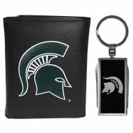 Michigan State Spartans Leather Tri-fold Wallet & Multitool Key Chain