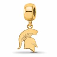 Michigan State Spartans Sterling Silver Gold Plated Small Dangle Bead