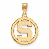 Michigan State Spartans Sterling Silver Gold Plated Small Pendant