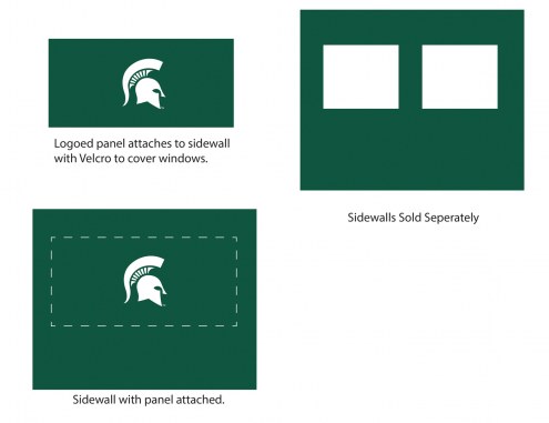 Michigan State Spartans Logo Canopy Sidewall Panel (Attaches to Window Sidewall)