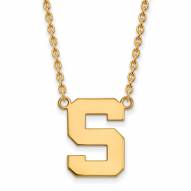 Michigan State Spartans NCAA Sterling Silver Gold Plated Large Pendant Necklace