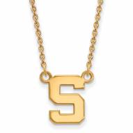Michigan State Spartans NCAA Sterling Silver Gold Plated Small Pendant Necklace