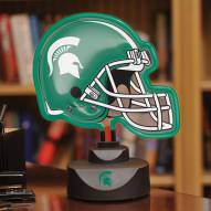 Michigan State Spartans Neon Helmet Desk Lamp