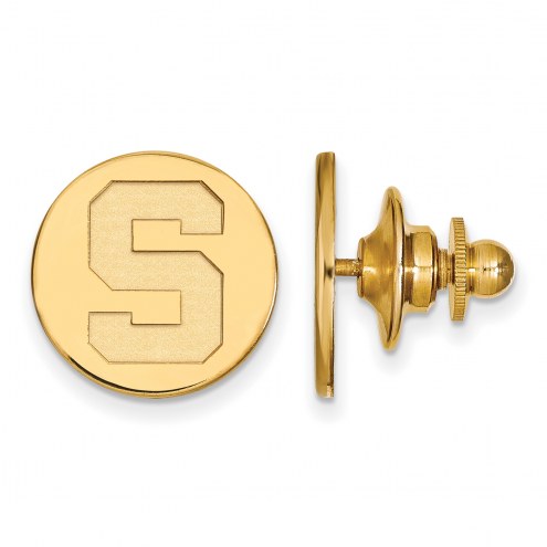 Michigan State Spartans NCAA Sterling Silver Gold Plated Lapel Pin