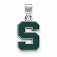 Michigan State Spartans Sterling Silver Small Enamel Pendant