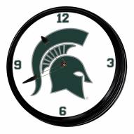 Michigan State Spartans Retro Lighted Wall Clock