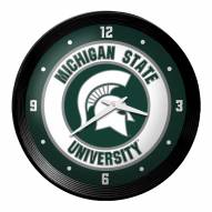 Michigan State Spartans Ribbed Frame Wall Clock