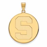 Michigan State Spartans Sterling Silver Gold Plated Extra Large Disc Pendant