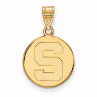 Michigan State Spartans Sterling Silver Gold Plated Medium Disc Pendant