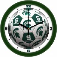 Michigan State Spartans Soccer Wall Clock