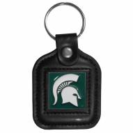 Michigan State Spartans Square Leather Key Chain