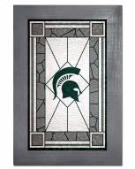 Michigan State Spartans Stained Glass with Frame