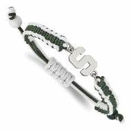 Michigan State Spartans Stainless Steel Adjustable Cord Bracelet
