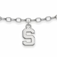 Michigan State Spartans Sterling Silver Anklet