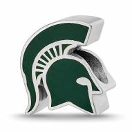 Michigan State Spartans Sterling Silver Enameled Bead