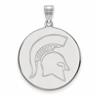 Michigan State Spartans Sterling Silver Extra Large Disc Pendant